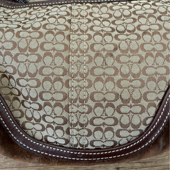 COACH Vintage Y2K Mini Soho Crescent Hobo Shoulder Bag Brown Tan Monogram VGUC - Picture 5 of 17